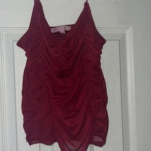 Red medium shirt ruffled